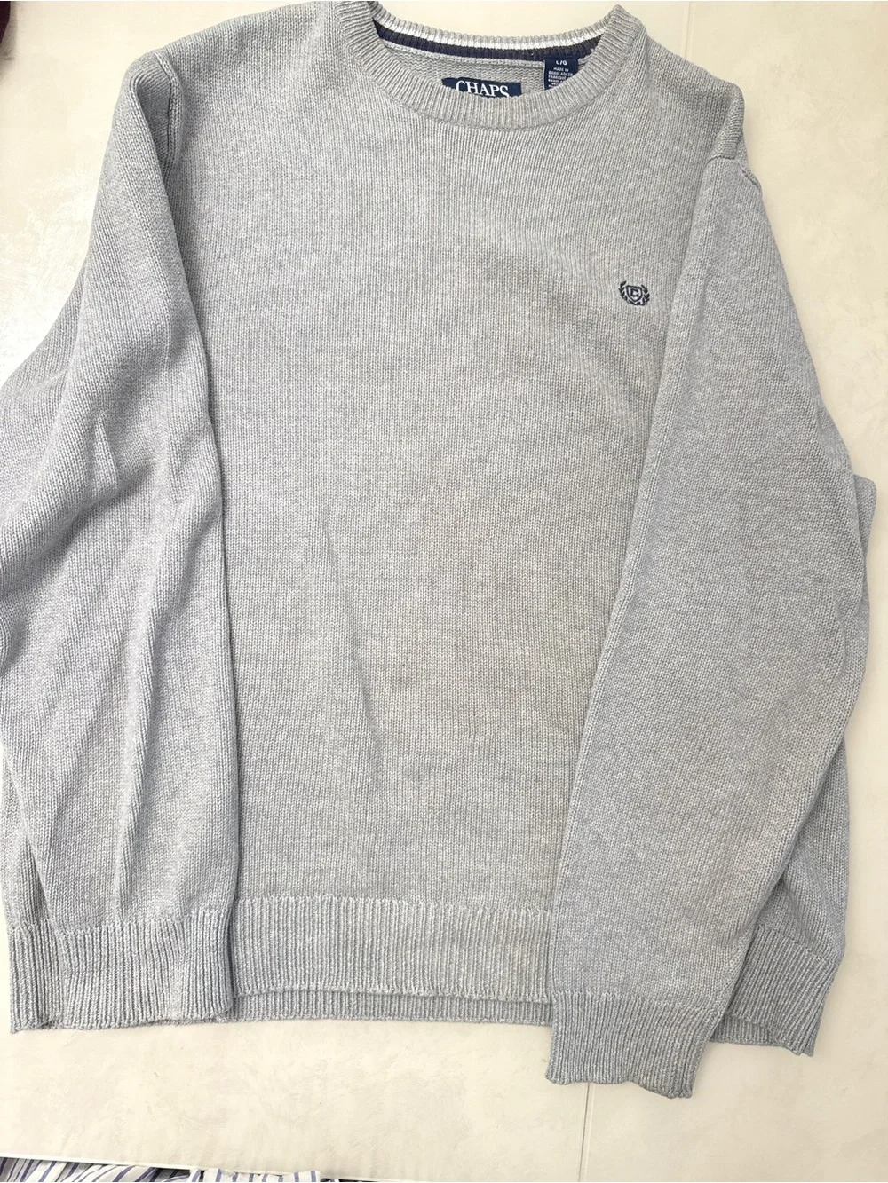Chaps Light Gray Men’s Crewneck Sweater